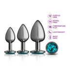 Cheeky Charms - Metal Butt Plug Gunmetal - Round - Teal - Kit - Preorder Only Default Title