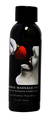Earthly Body Edible Massage Oil - Strawberry - 2 Fl. Oz. — intimate product at Stuffgoodies