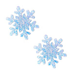 Neva Nude Super Sparkle White Chunky Glitter Snowflake Nipple Cover Pasties — intimate product at Stuffgoodies