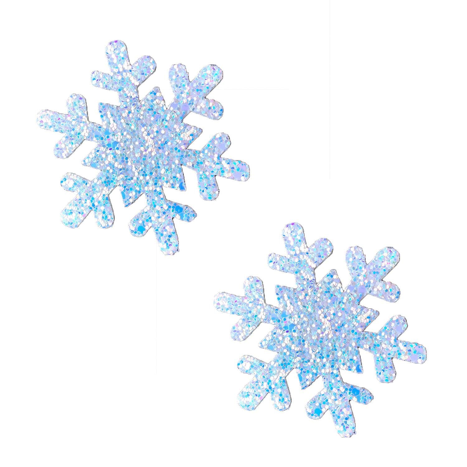 Neva Nude Super Sparkle White Chunky Glitter Snowflake Nipple Cover Pasties — intimate product at Stuffgoodies