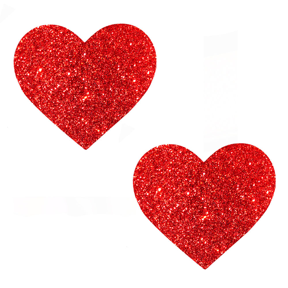 Neva Nude Ravish Me Red Glitter I Heart U Nipztix Pasties — intimate product at Stuffgoodies