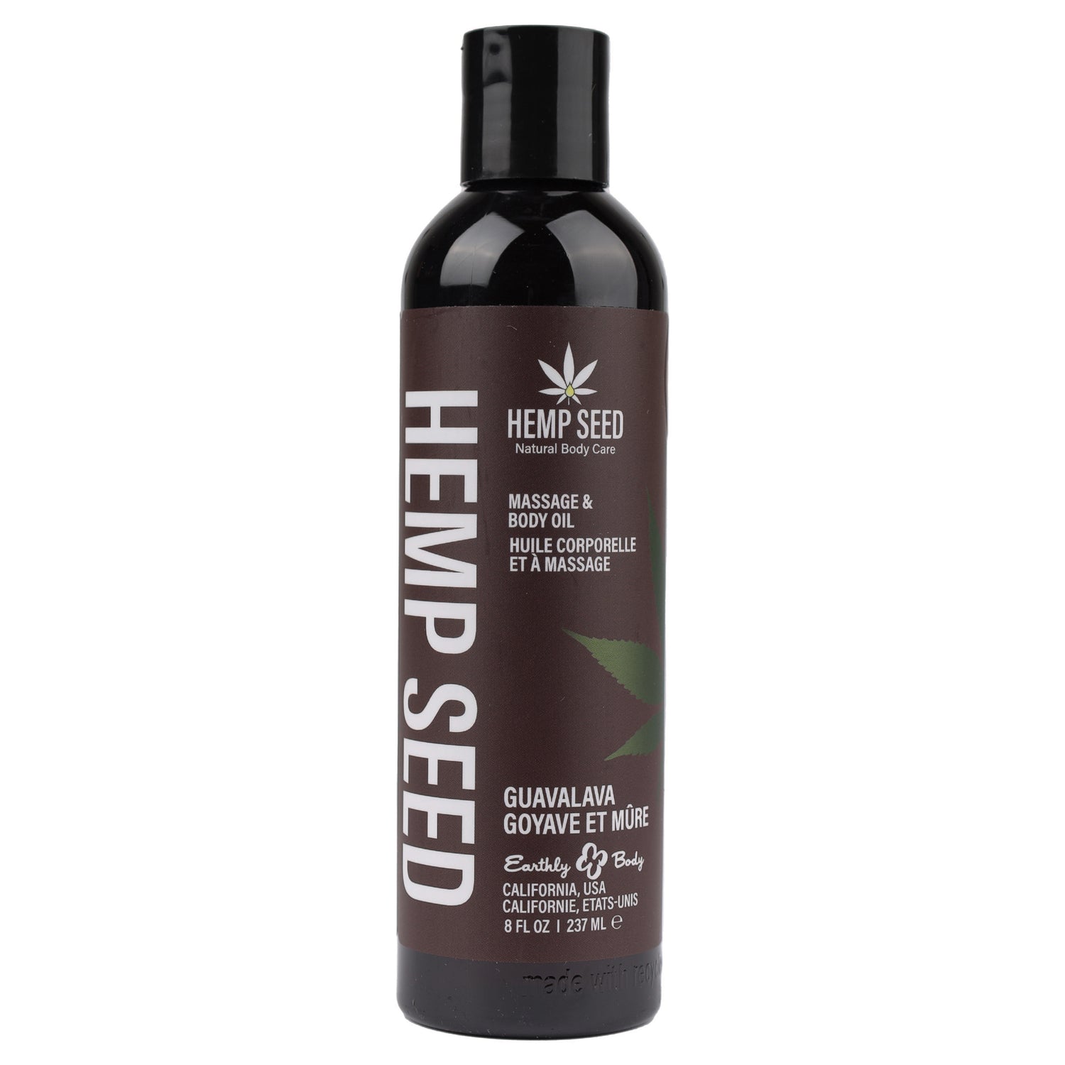 Earthly Body Hemp Seed Massage and Body Oil - Guavalava - 8 Fl. Oz./ 237 ml — intimate product at Stuffgoodies