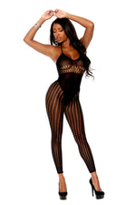 "Crochet Bodystocking - One Size - Black EM-12077BLKOS"