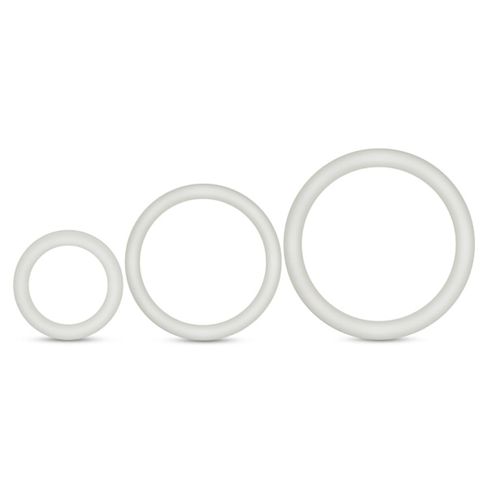 Blush Performance - Vs4 Pure Premium Silicone Cockring Set - White — white cock ring at Stuffgoodies