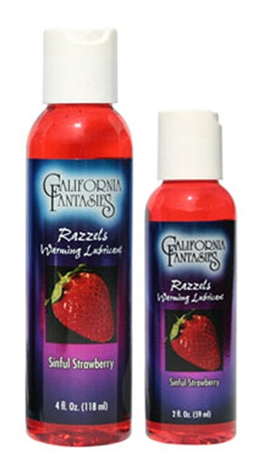 California Fantasies — Razzels Warming Lubricant - Sinful Strawberry - 2.5 Oz. Bottle (CF-RSS-02)