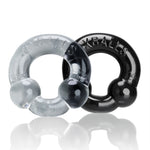 Oxballs — Ultraballs 2- Piece Cockring Set - Black & Clear (OX-3010-BC)