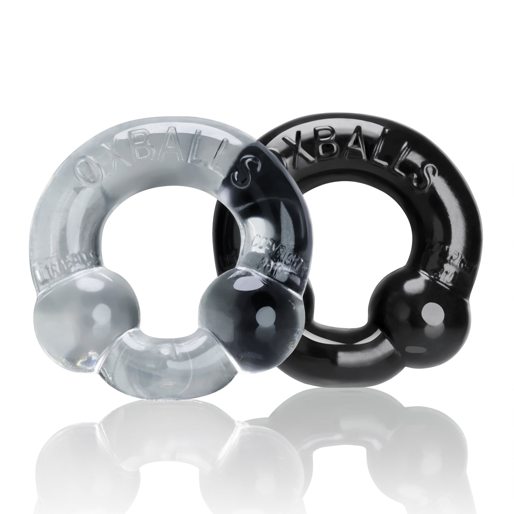 Oxballs — Ultraballs 2- Piece Cockring Set - Black & Clear (OX-3010-BC)