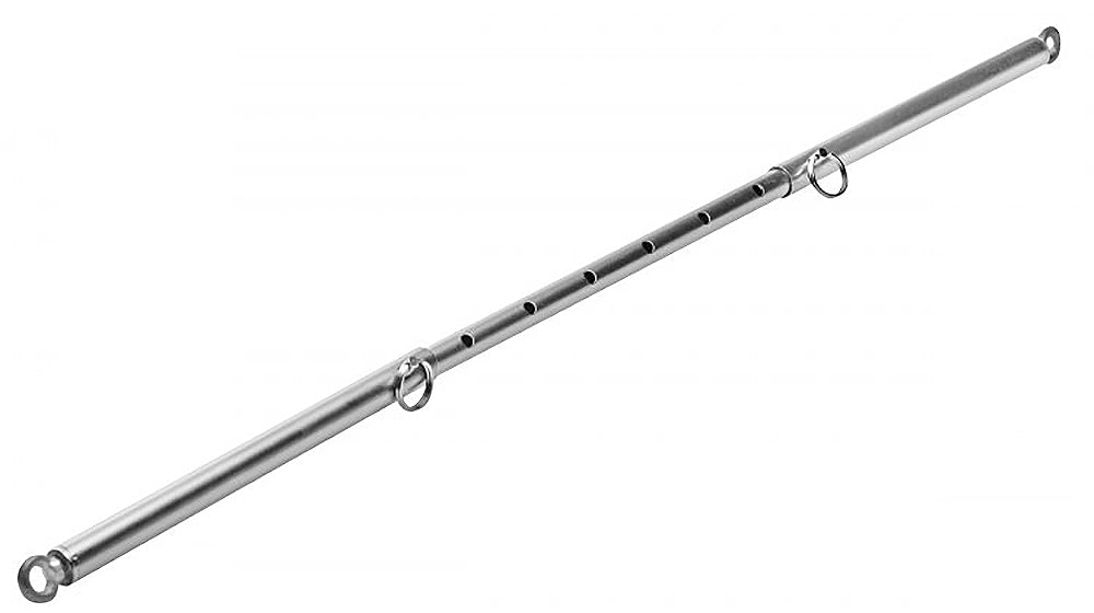XR Brands Steel Adjustable Spreader Bar — silver bondage toy at Stuffgoodies