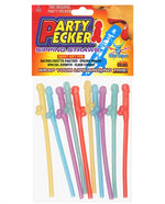 Hott Products Party Pecker Sipping Straws 10 Pc Bag - 5 Assorted Colors — multi intimate product at Stuffgoodies