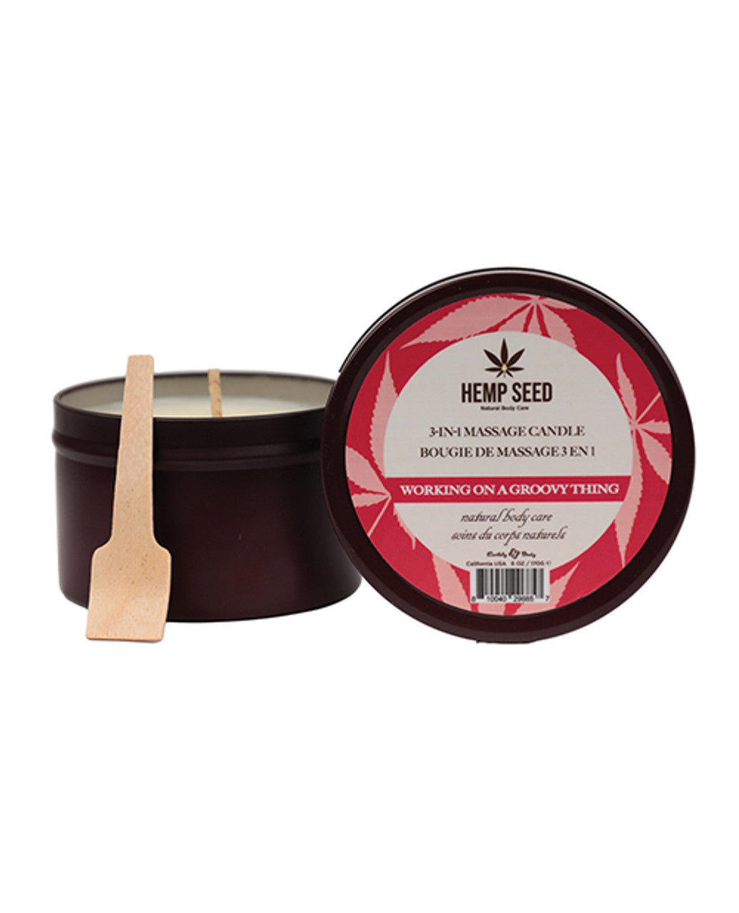 Earthly Body Hemp Seed 3-in-1 Massage Candle - Working on a Groovy Thing 6 Oz — lubricant at Stuffgoodies
