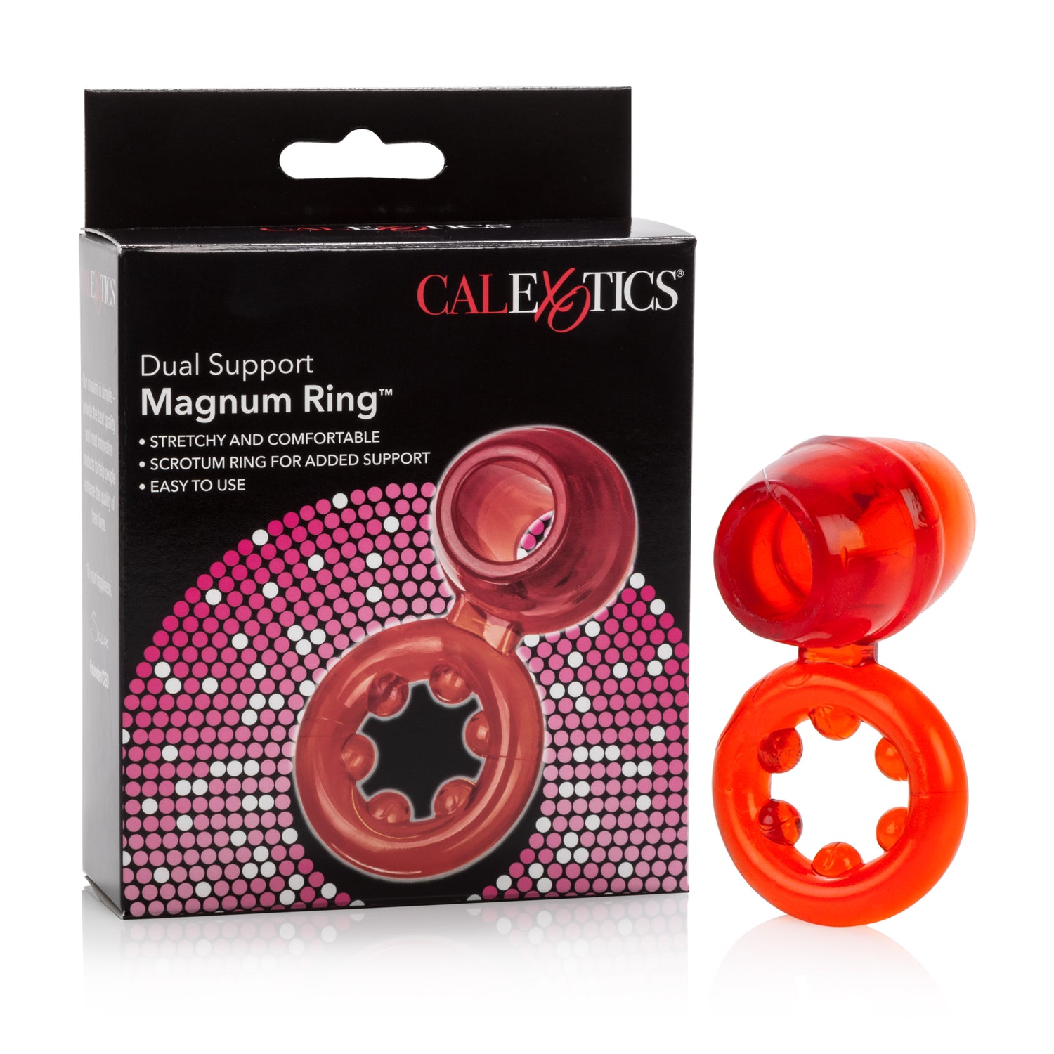 CalExotics Dual Support Magnum Ring - Red — red cock ring at Stuffgoodies