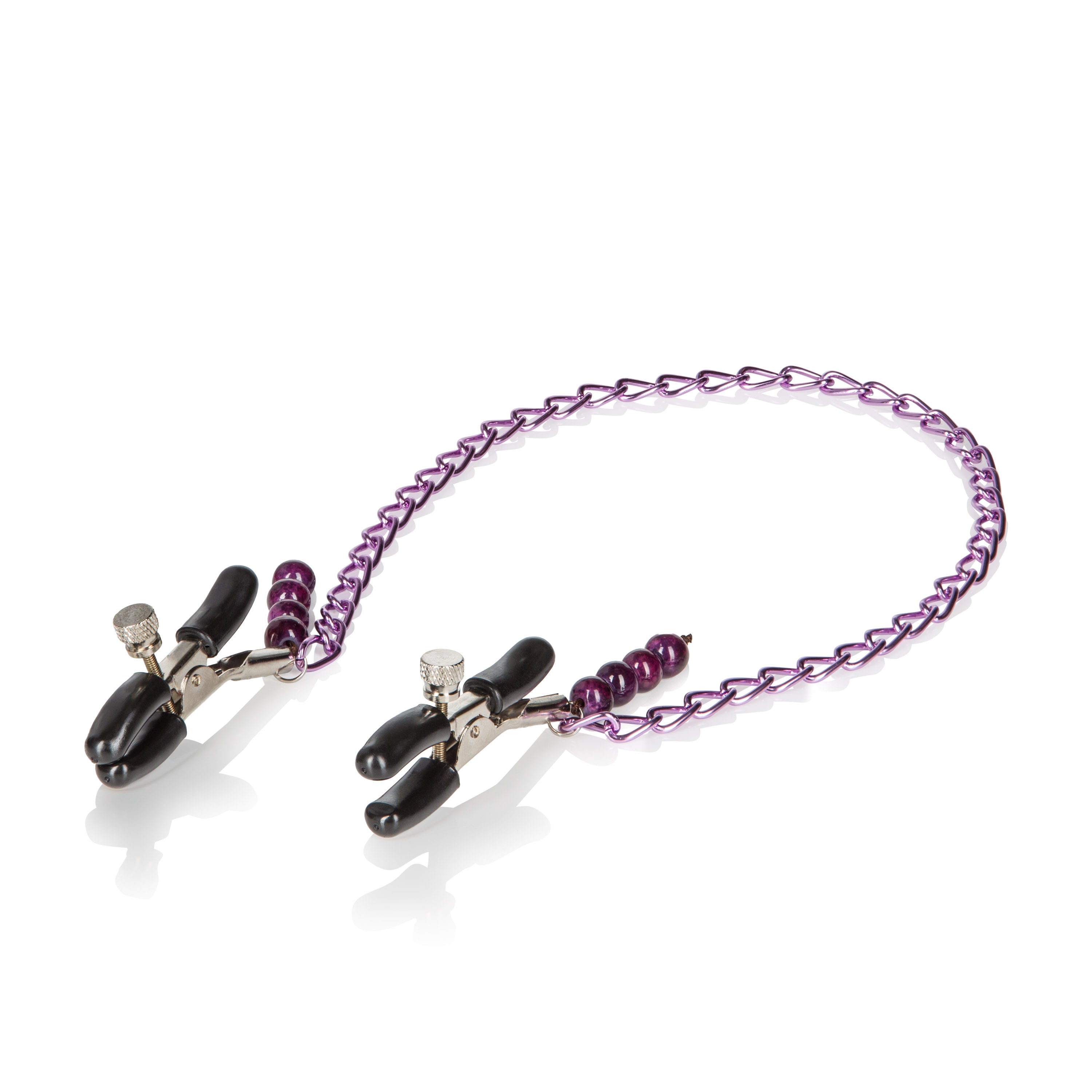 CalExotics Purple Chain Nipple Clamps — body jewelry at Stuffgoodies