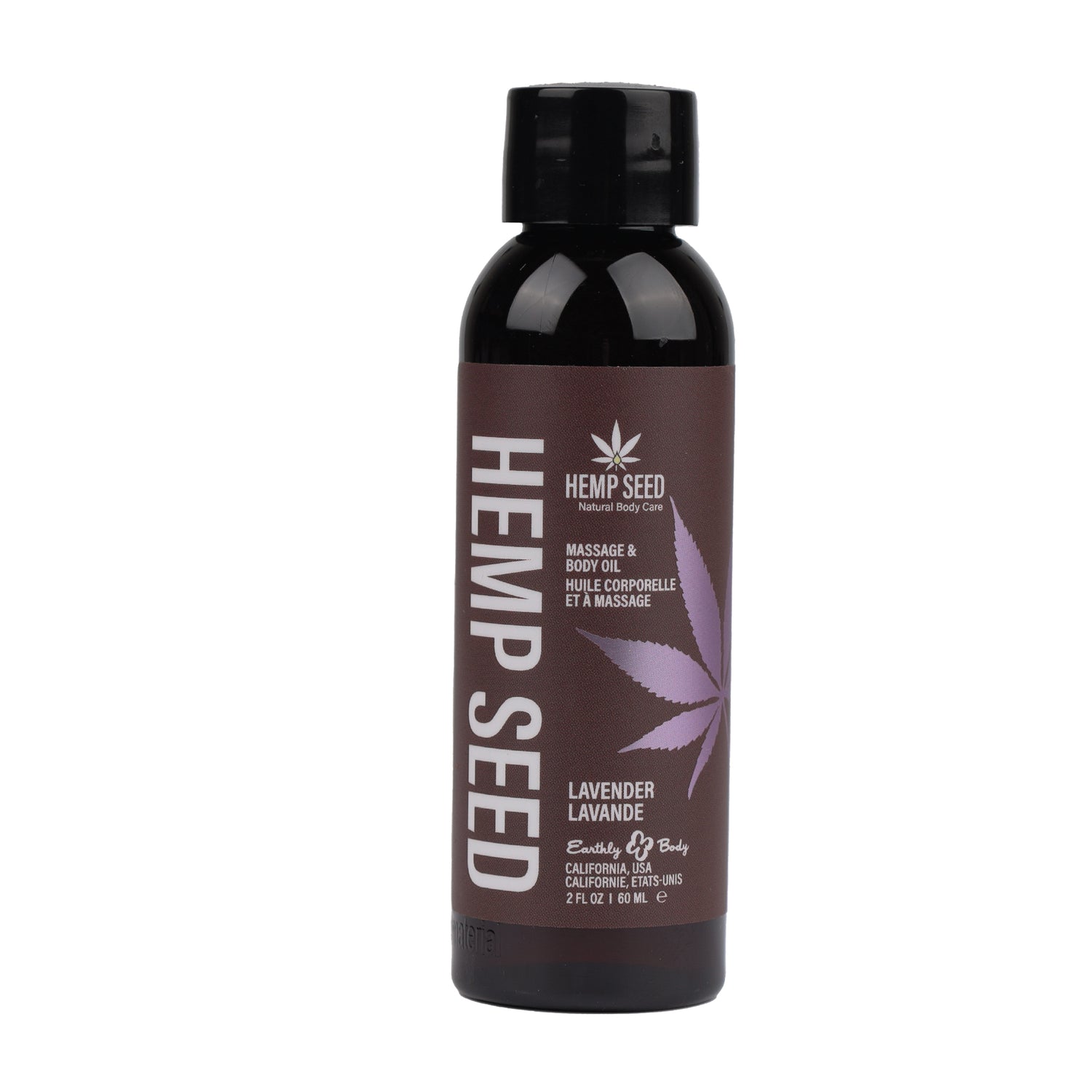 Earthly Body Hemp Seed Massage and Body Oil - Lavender - 2 Fl. Oz./ 60ml — intimate product at Stuffgoodies