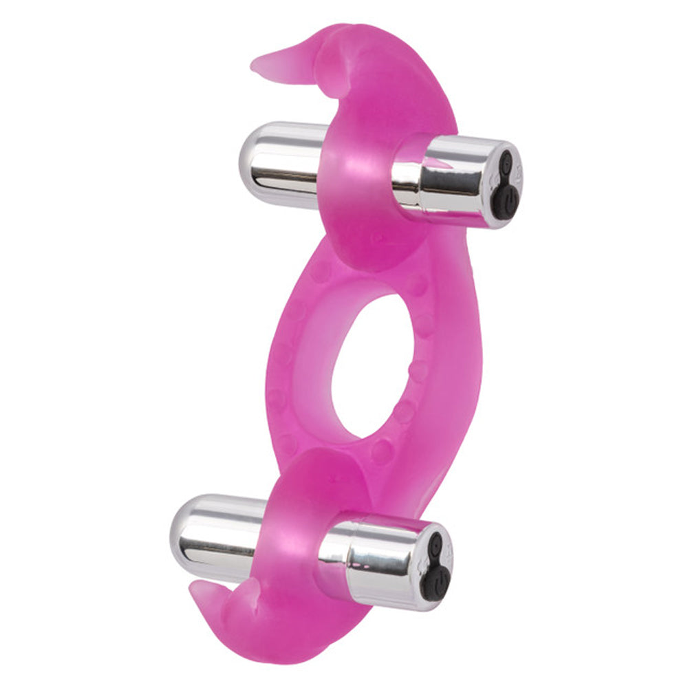CalExotics Silicone Triple Orgasm Erection Enhancer Pink Rechargeable — cock ring at Stuffgoodies