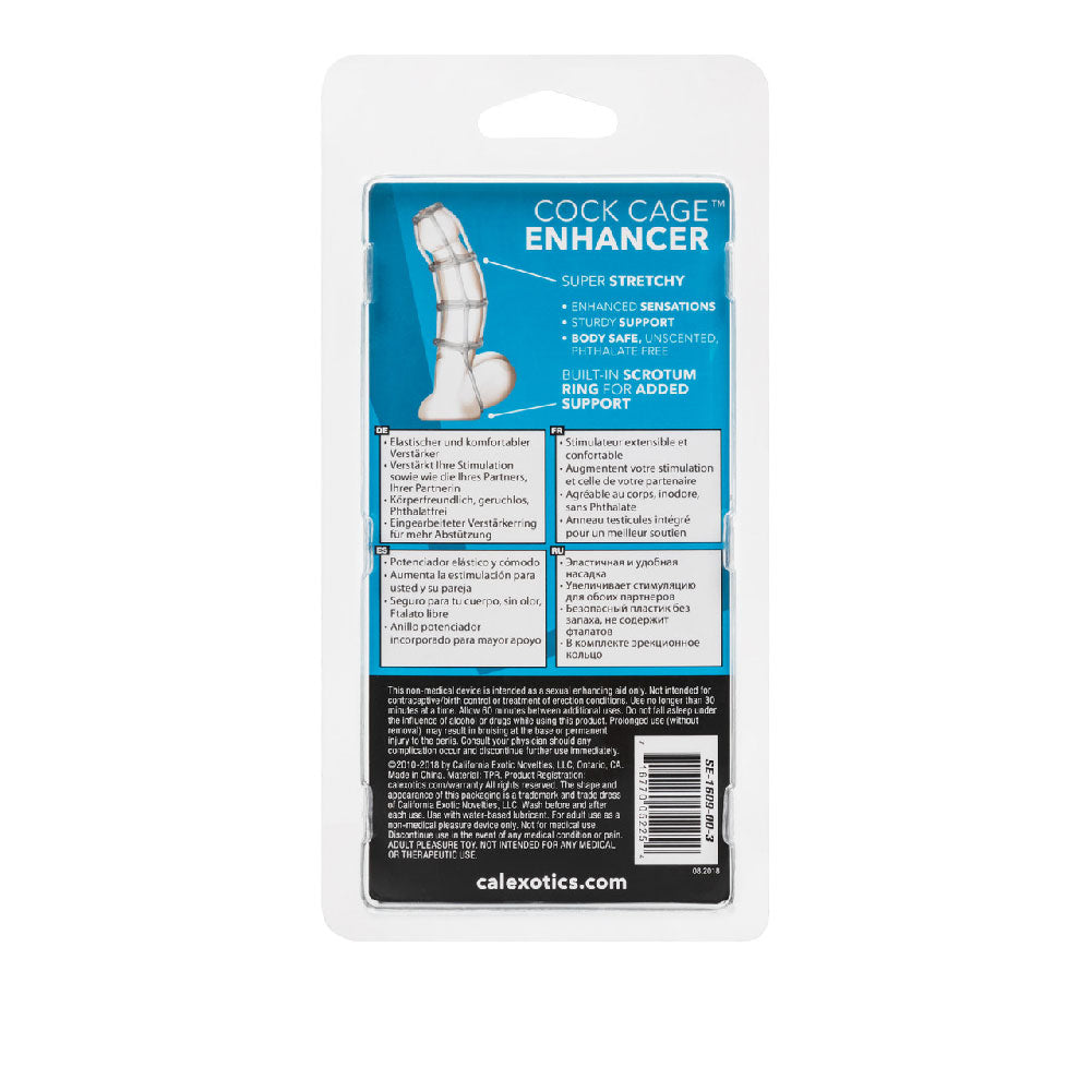 CalExotics Cock Cage Enhancer - Clear — clear cock ring at Stuffgoodies