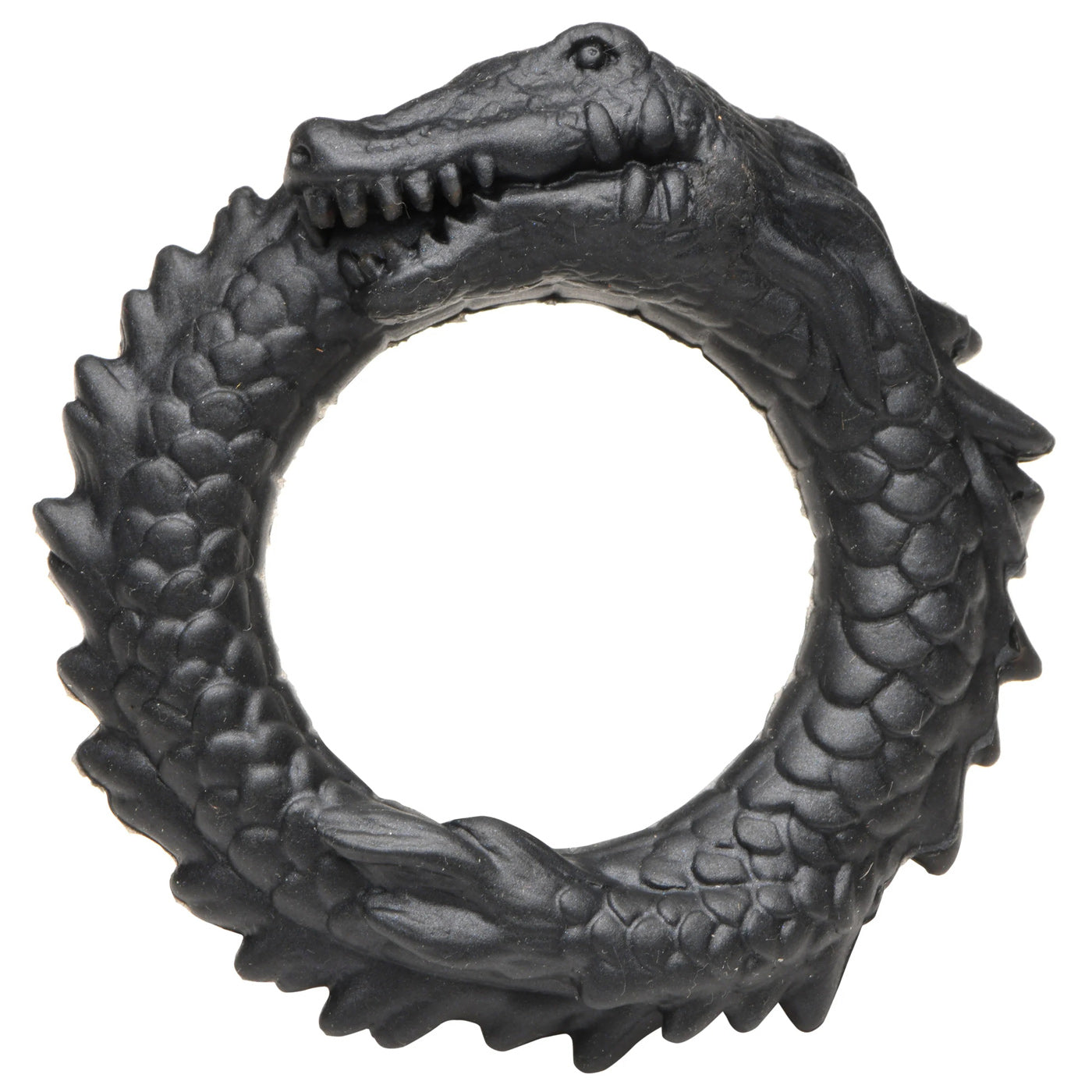 XR Brands — Black Caiman Silicone Cock Ring - Black (CC-AH297)