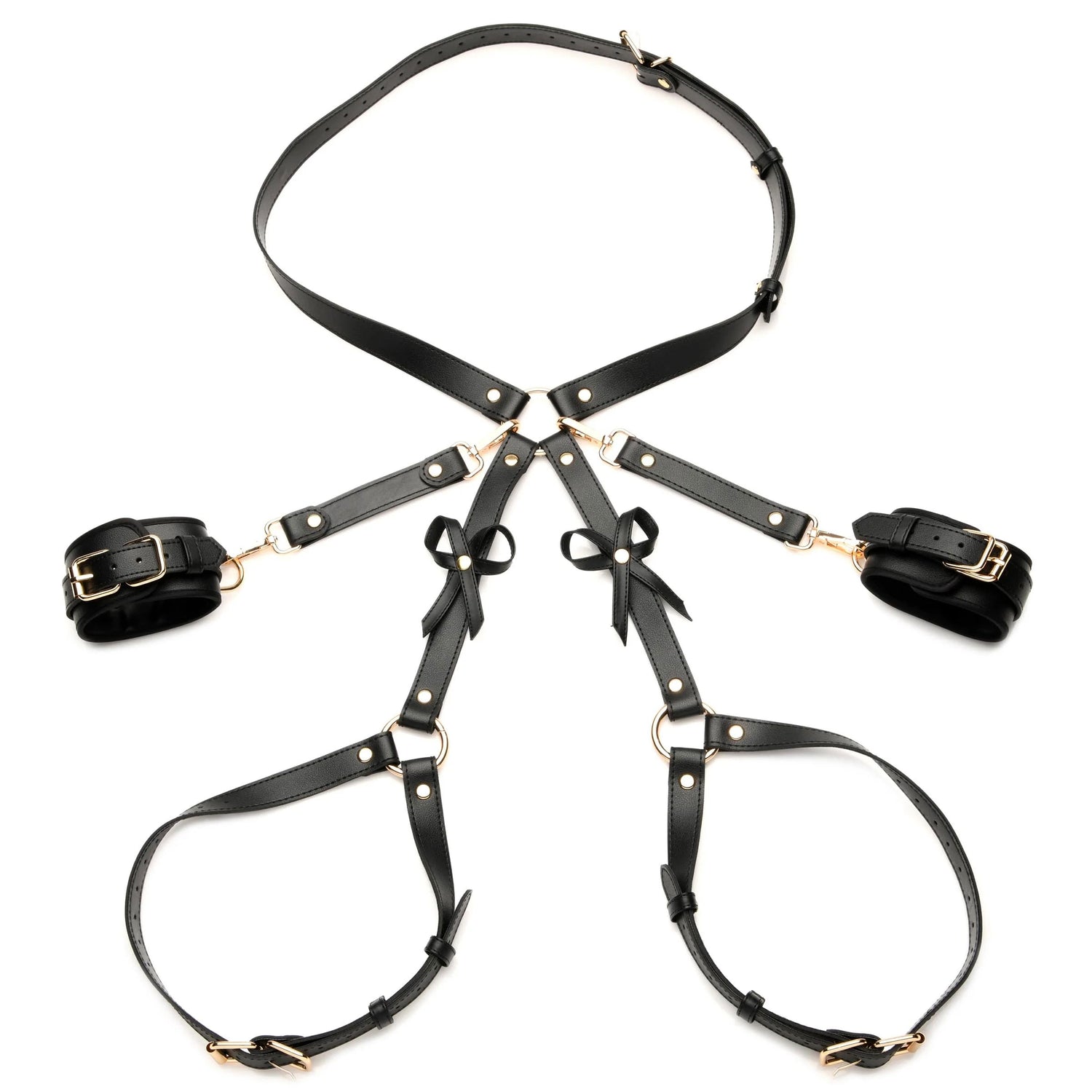 XR Brands — Bondage Harness With Bows - Medium/large - Black (STR-AH088-ML)