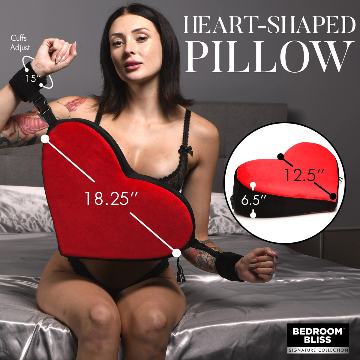 Bondage Love Pillow - Black/red