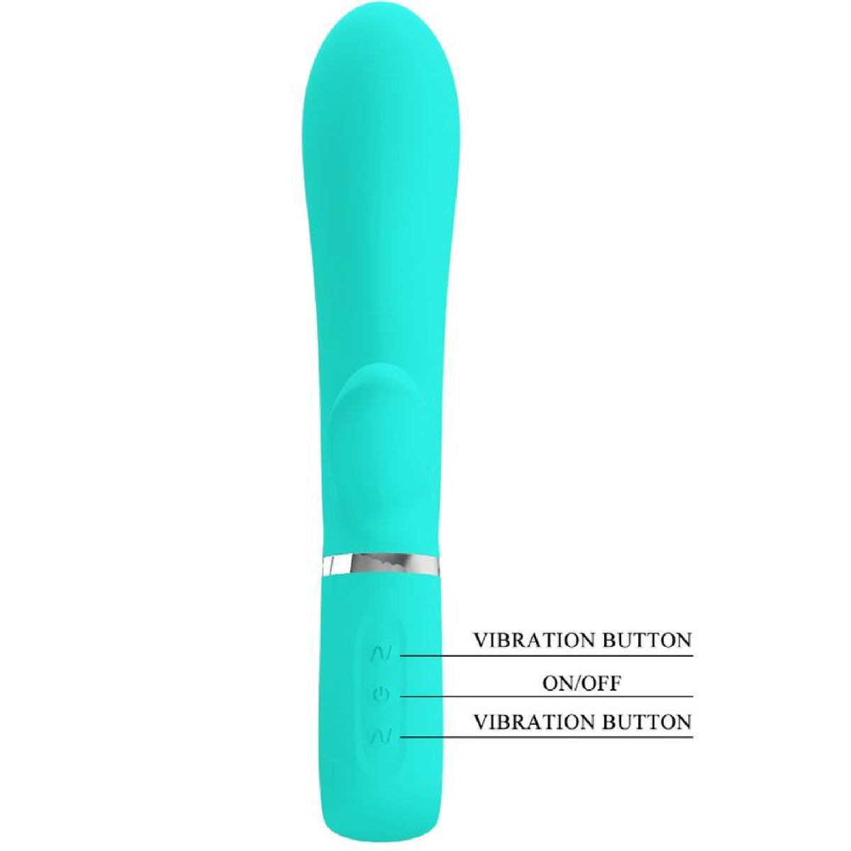 Thomas Super Soft Silicone Rabbit Vibrator -  Turquoise