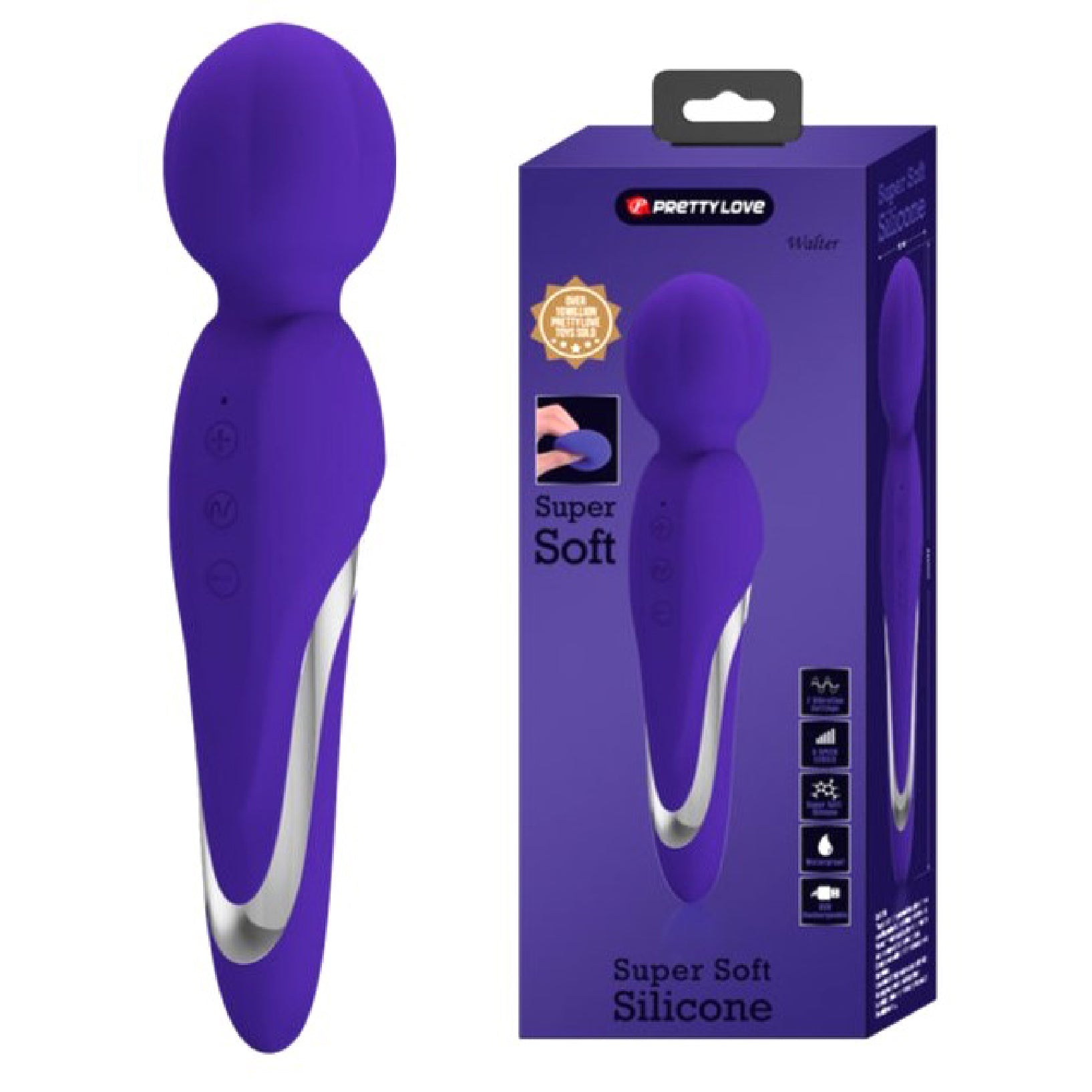 Pretty Love Walter Super Soft Silicone Wand - Violet — massager at Stuffgoodies