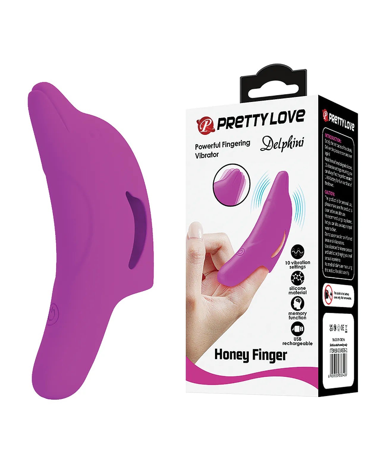 Delphini Dolphin Honey Finger Vibrator - Fuchsia Default Title