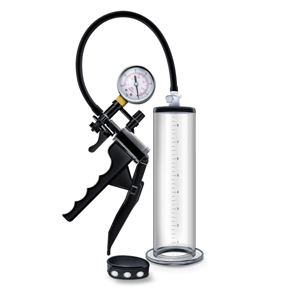 Blush Performance - Vx8 Premium Penis Pump System  With Silicone Cock Strap - Clear — clear penis pump at Stuffgoodies