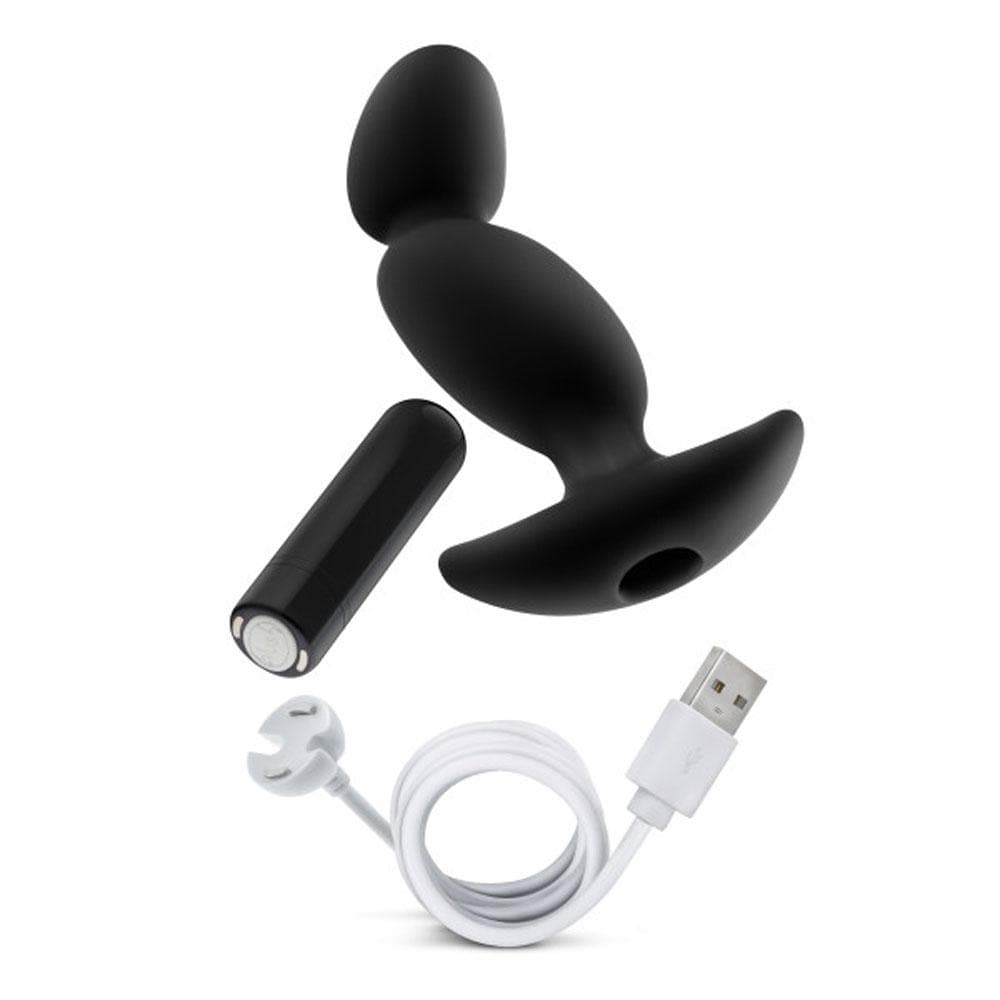 Anal Adventures- Platinum - Silicone Vibrating Prostate Massager 04-Black