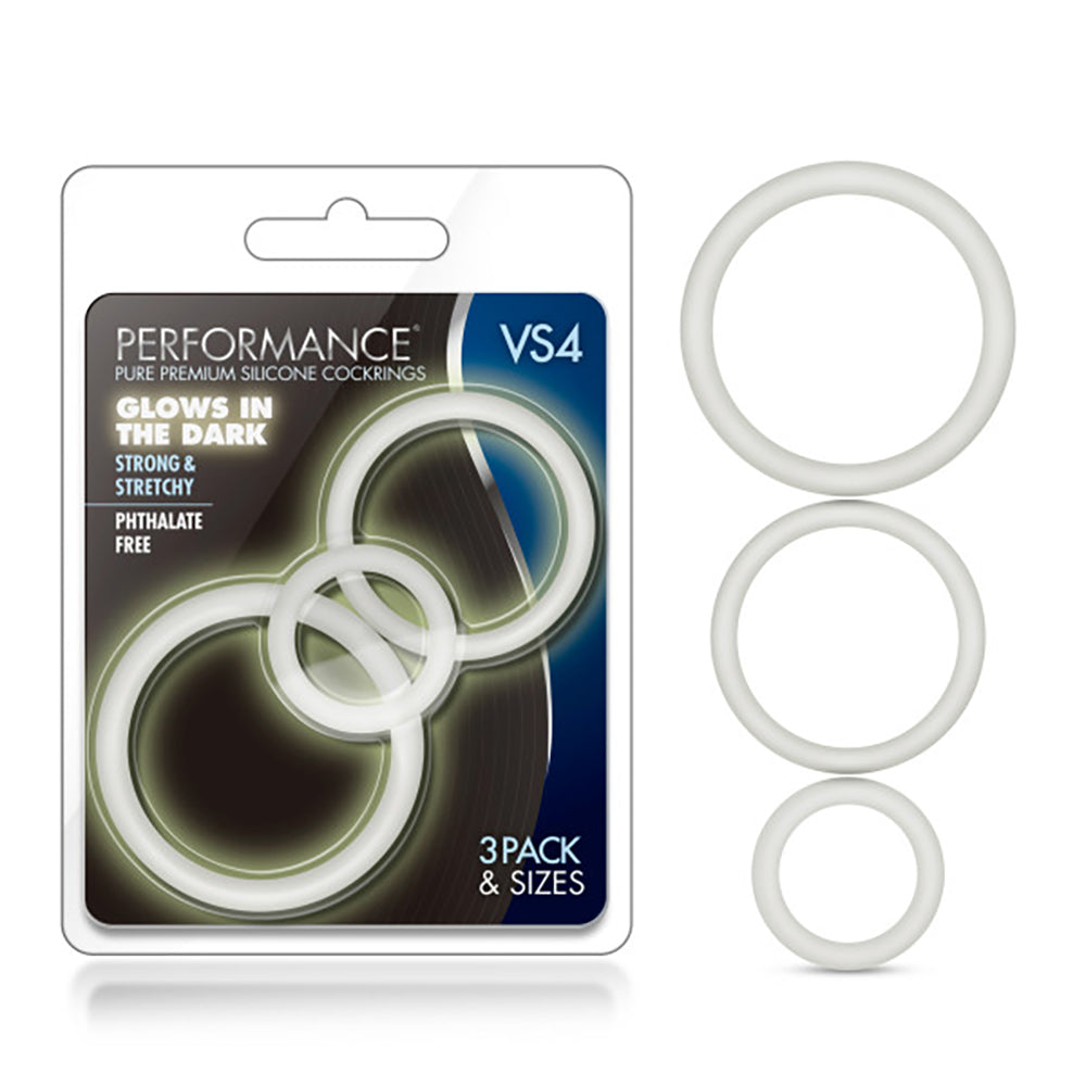 Blush Performance - Vs4 Pure Premium Silicone Cockring Set - White