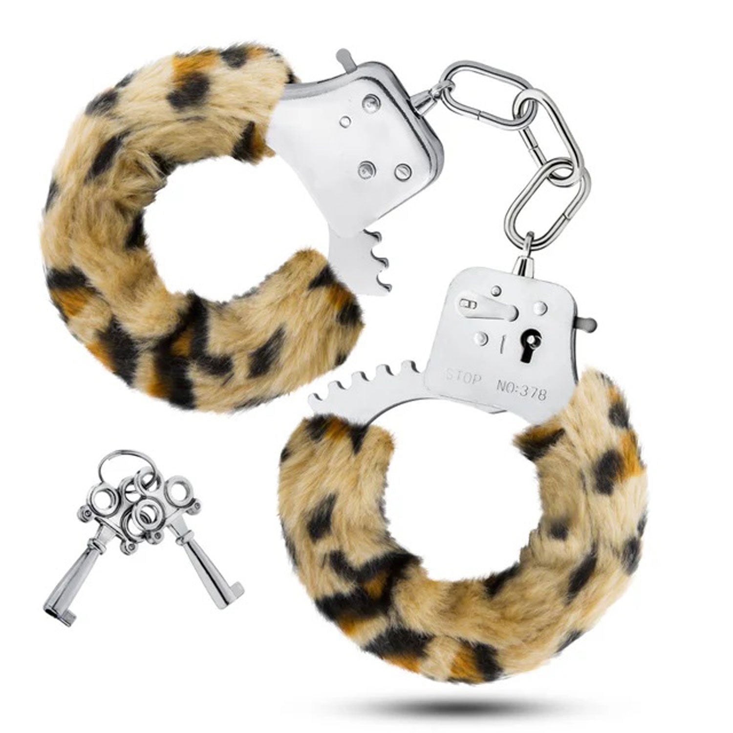 Blush Temptasia Beginner Cuffs Leopard — Stainless Steel Bondage Toy
