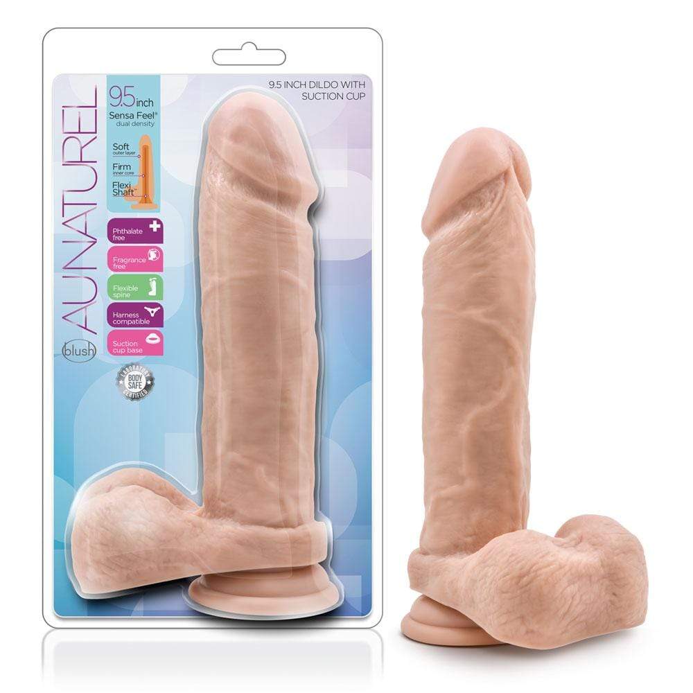 Au Natural - 9 Inch Dildo With Suction Cup - Vanilla