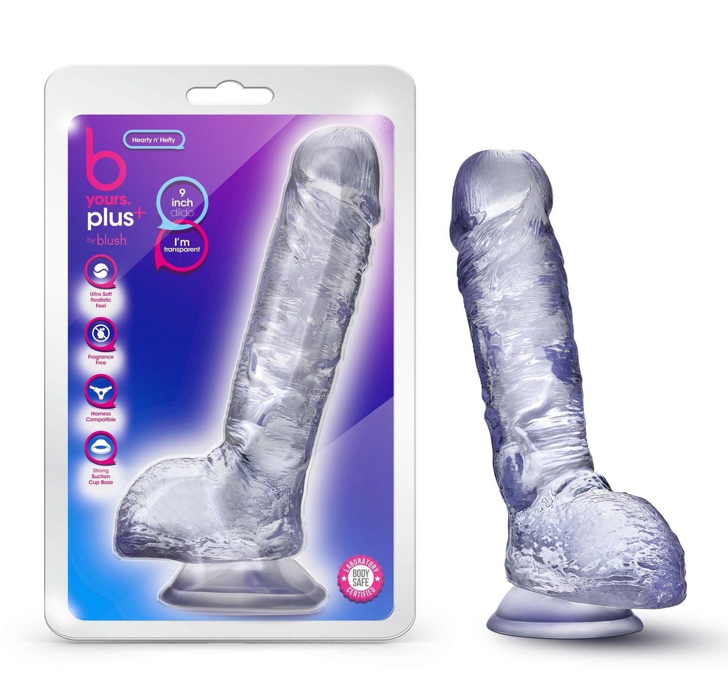 Blush B Yours Plus - Hearty N Hefty - Clear — TPE G-Spot Vibrator