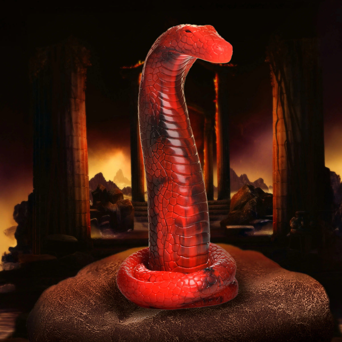 King Cobra Consolador de Silicona King Cobra - Rojo