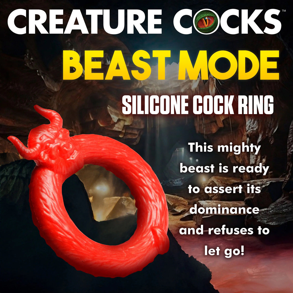 Beast Mode Silicone Cock Ring - Red