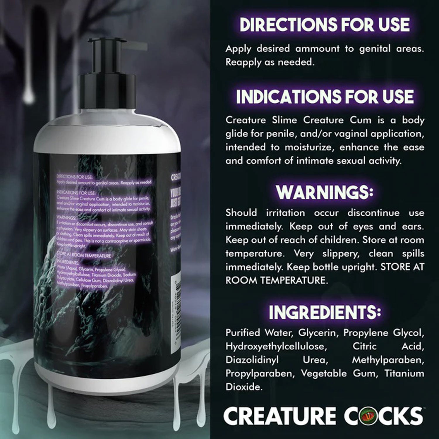 XR Brands Creature Cocks 16oz Creature Slime Creature Cum Unscented Jizz - Lubricant - Clear — clear lubricant at Stuffgoodies