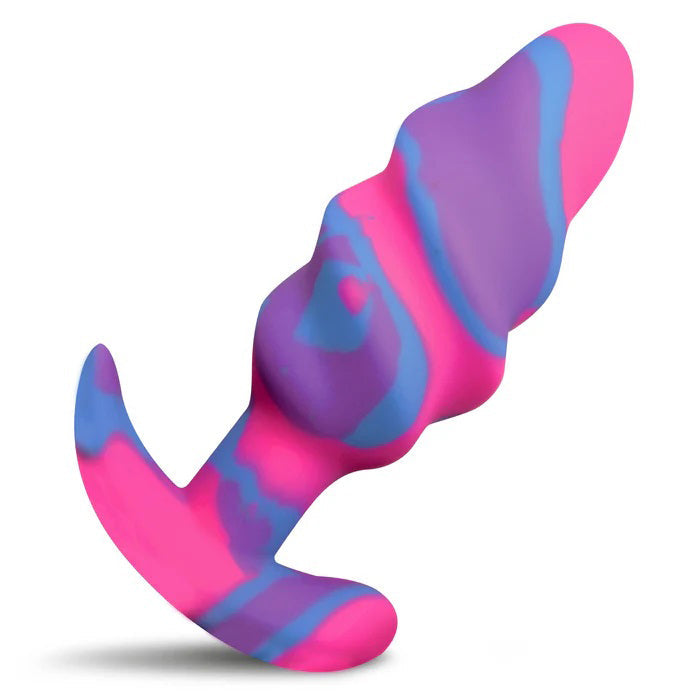 Unicorn Swirl Silicone Butt Plug - Medium