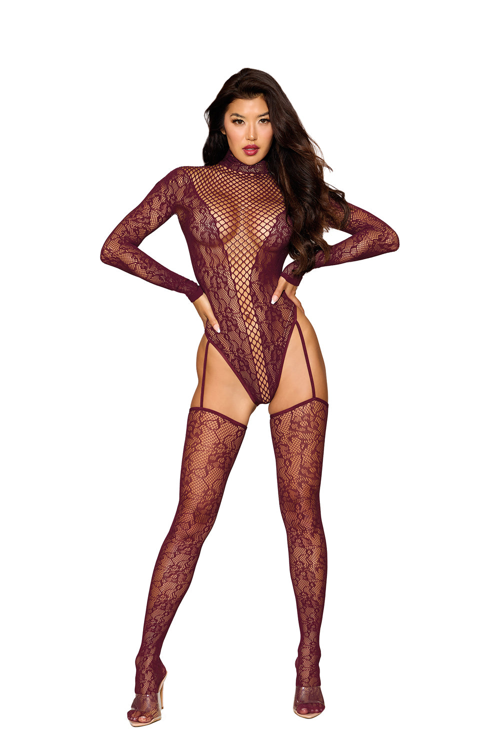 Teddy Bodystocking Dmnd - One Size - Cherry Lacquer Default Title