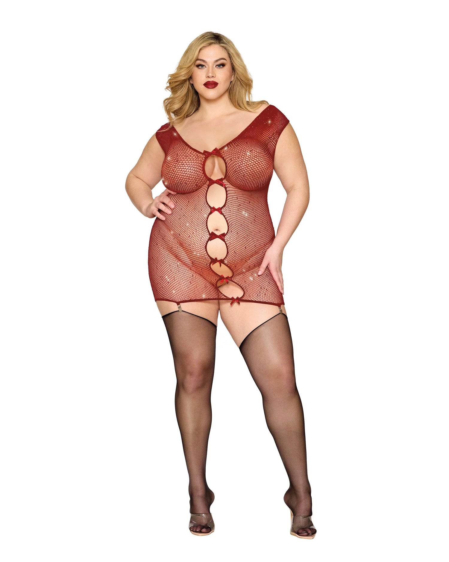 Garter Slip Dmnd - One Size Queen - Red Default Title