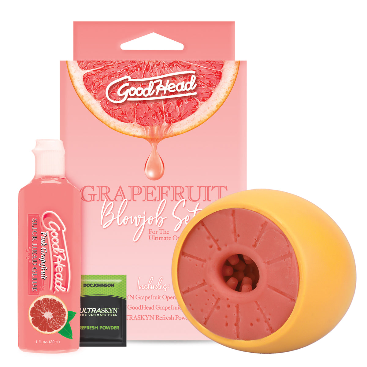 Goodhead - Grapefruit Blowjob Set - Yellow/pink