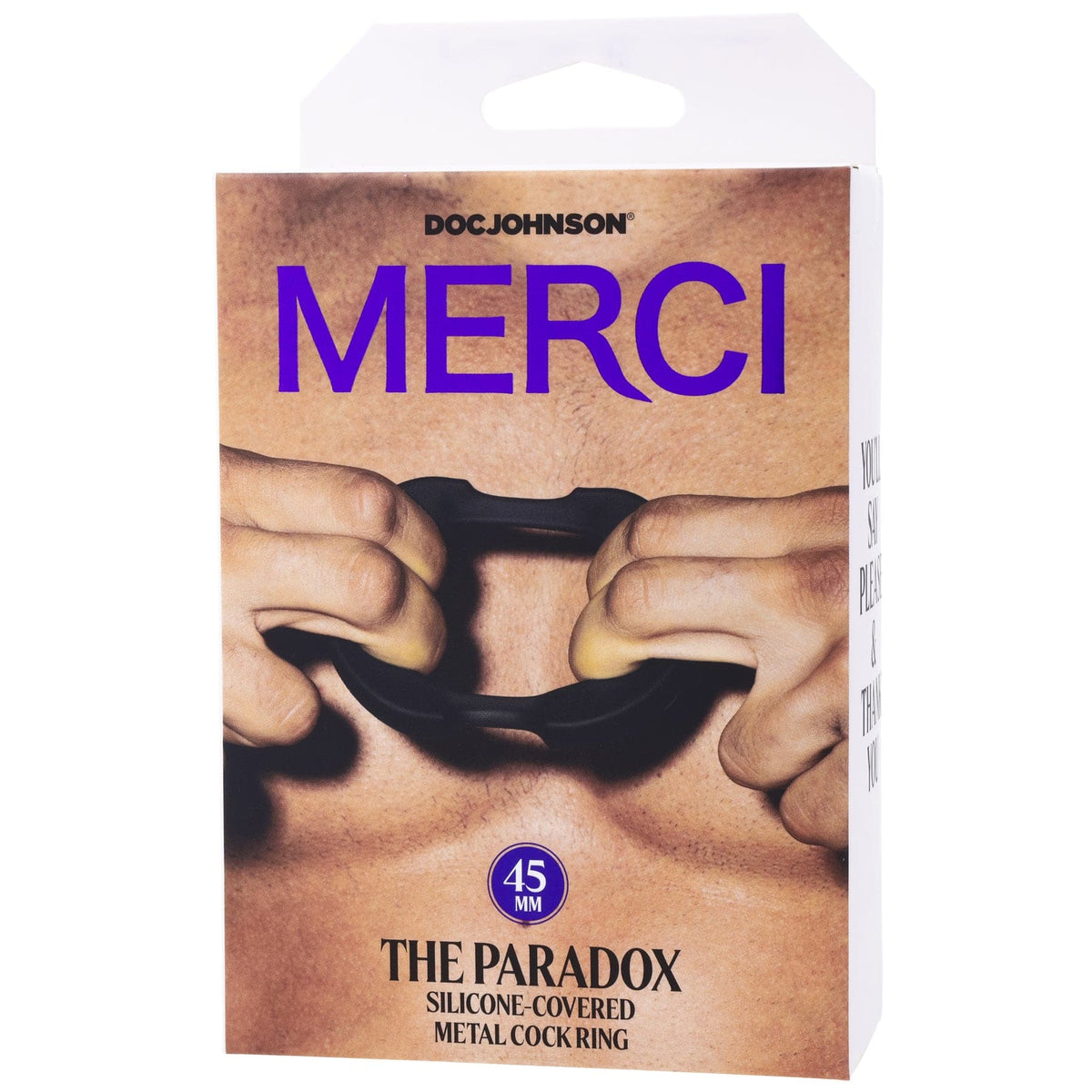 Merci - the Paradox - Anillo para el pene de metal cubierto de silicona - 45 mm - Negro