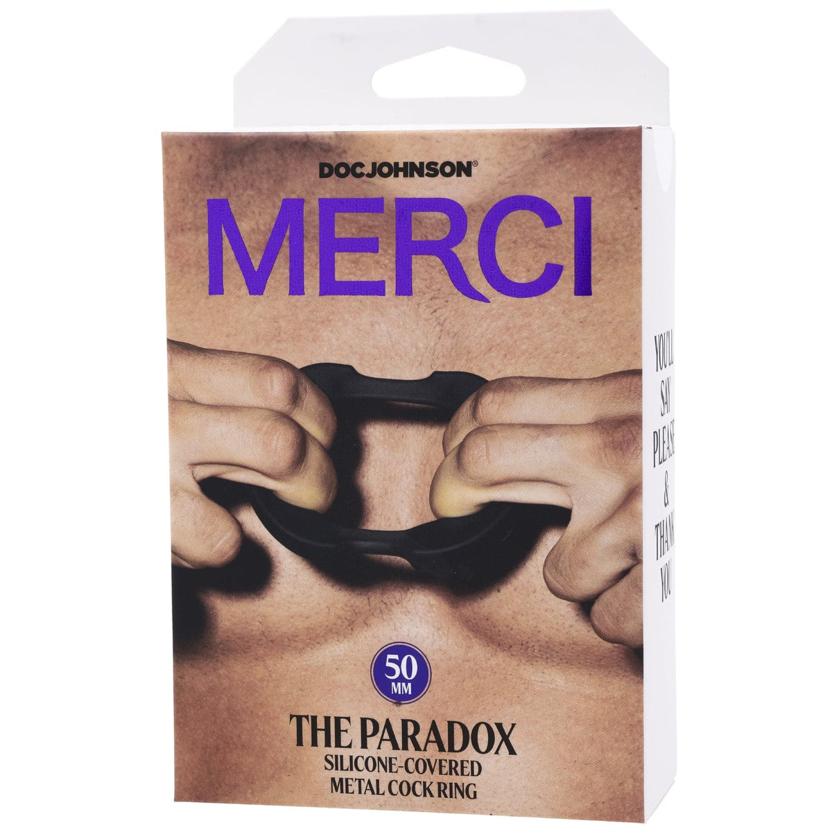 Merci - the Paradox - Anillo para el pene de metal cubierto de silicona - 50 mm - Negro