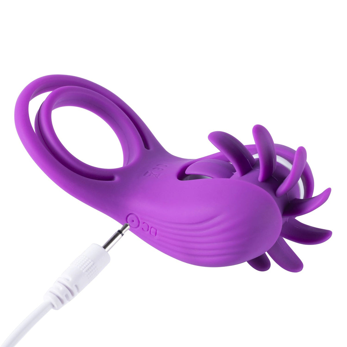 Roxy - Lamedor de clítoris de lengua y anillo para pene - Púrpura