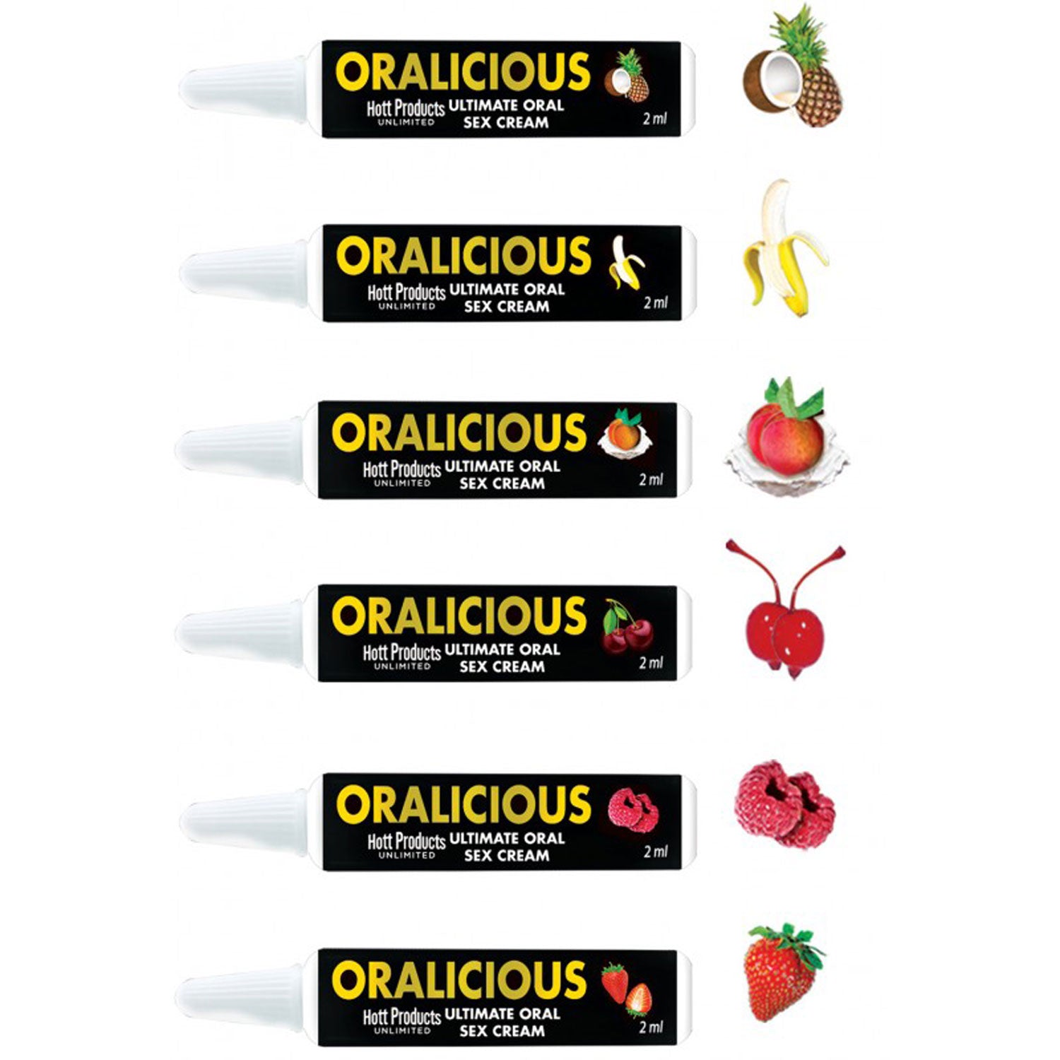 Hott Products Oralicious Flavored Oral Sex Cream 144pc Display - of 2ml Tubes — intimate product at Stuffgoodies