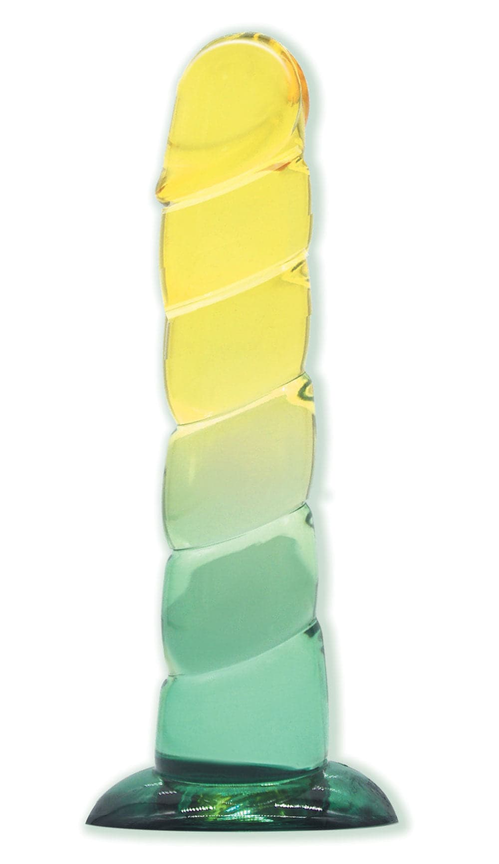 Shades, 7.5&quot; Swirl Jelly Tpr Gradient Dong - Yellow and Mint