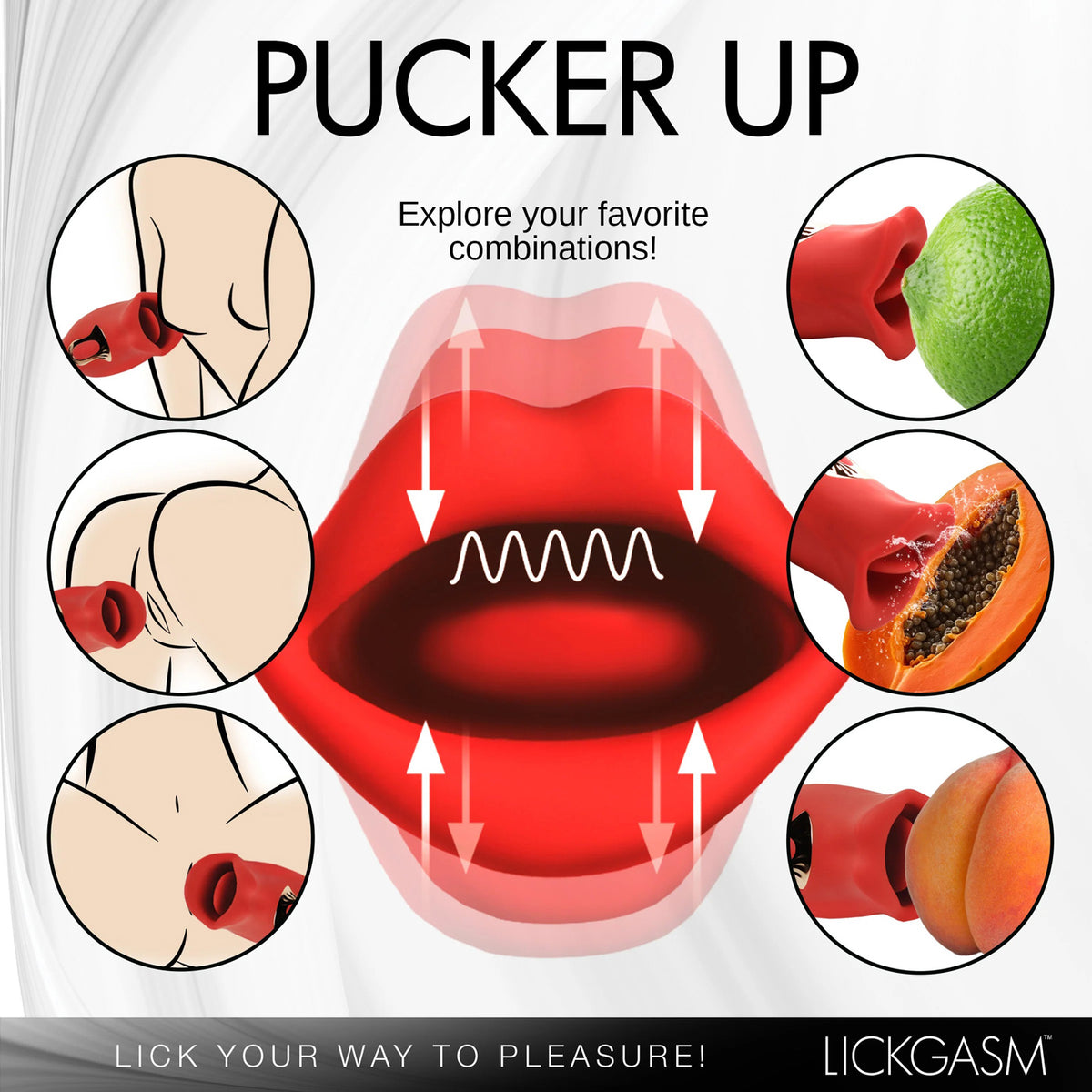 Lickgasm Kiss and Tell Mini Kissing and Vibrating  Clitoral Stimulator - Red