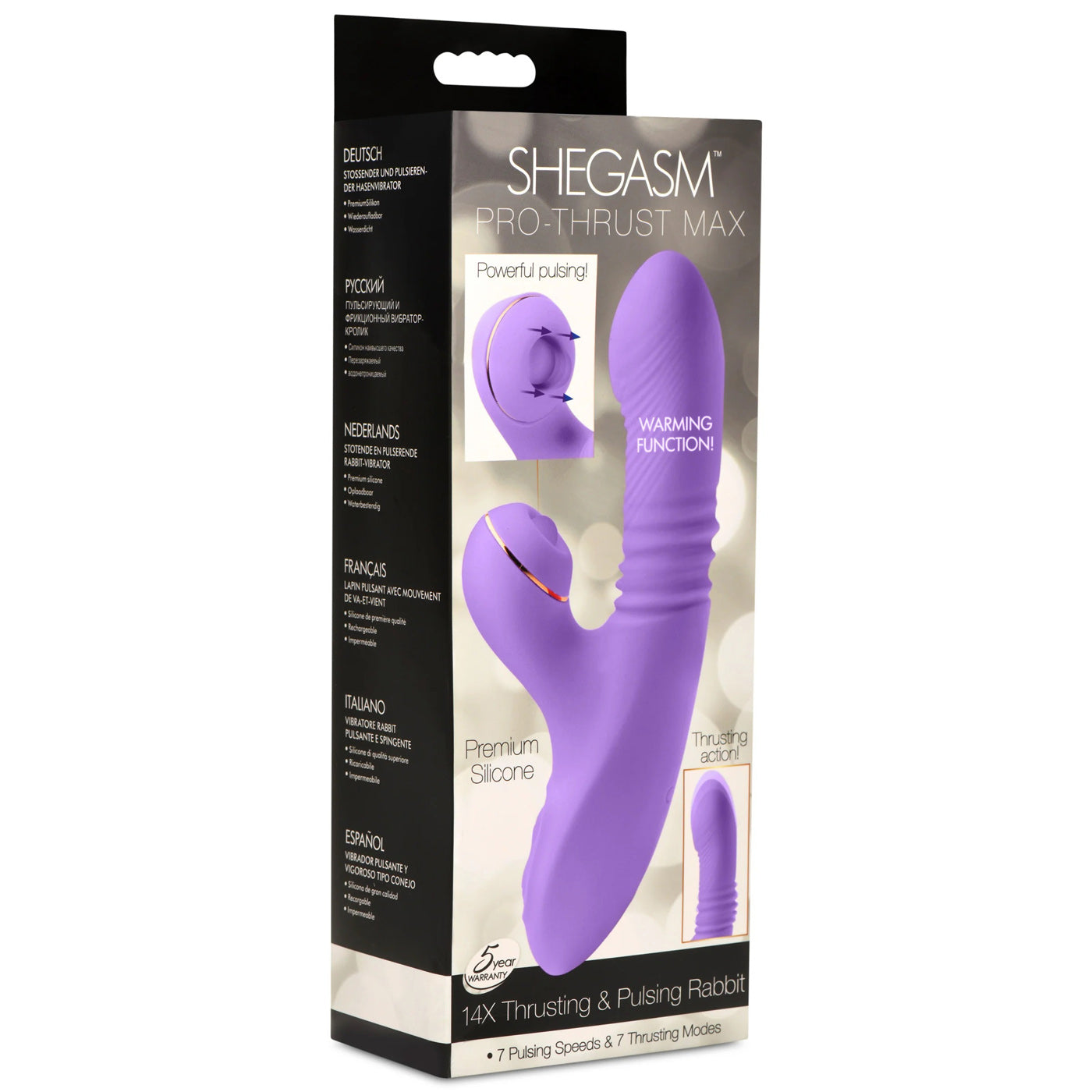 Pro-Thrust Max 14x Thrusting and Pulsing Silicone Rabbit - Purple Default Title
