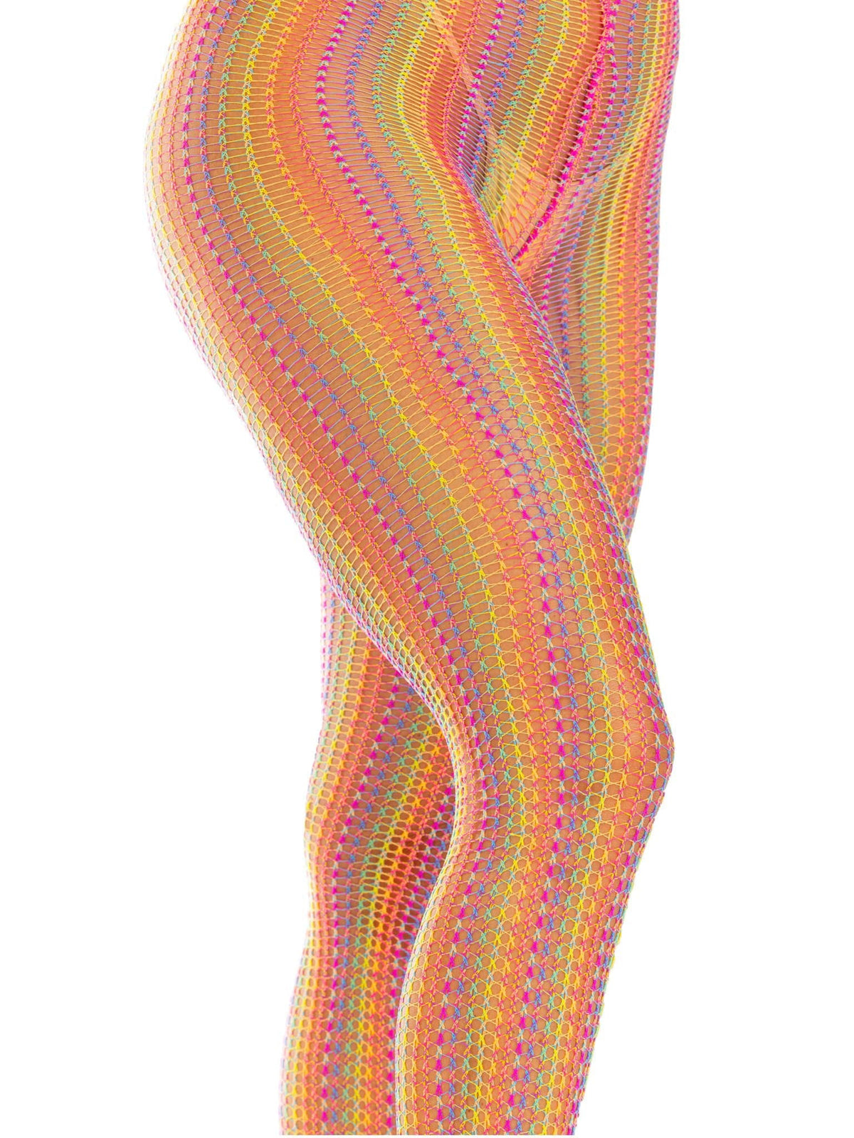 Rainbow Crochet Net Tights - One Size - Multicolor