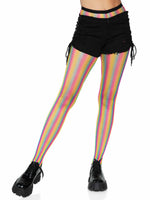 Leg Avenue Neon Rainbow Striped Fishnet Tights - One Size -  Multicolor — lingerie at Stuffgoodies