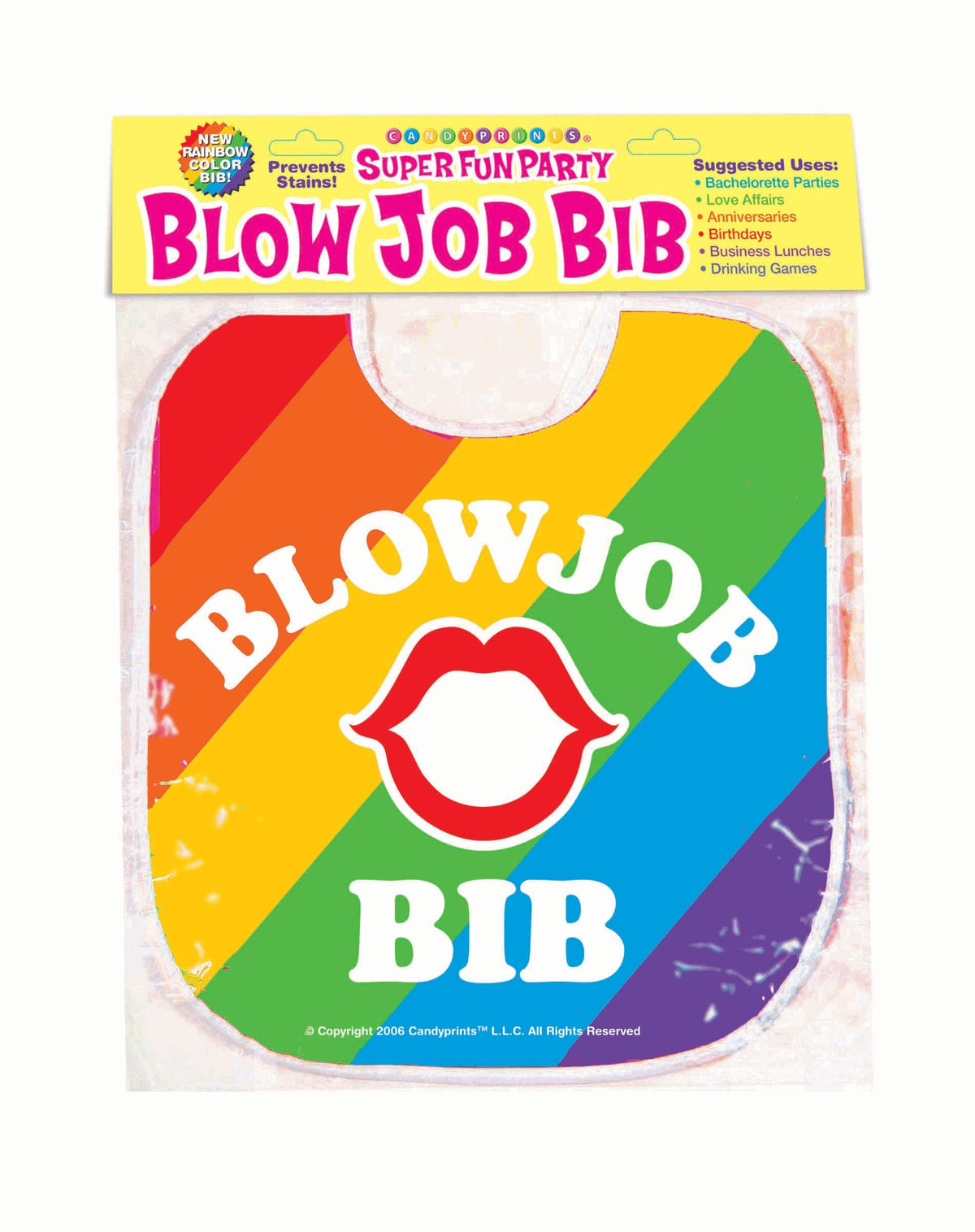 blow job bib rainbow