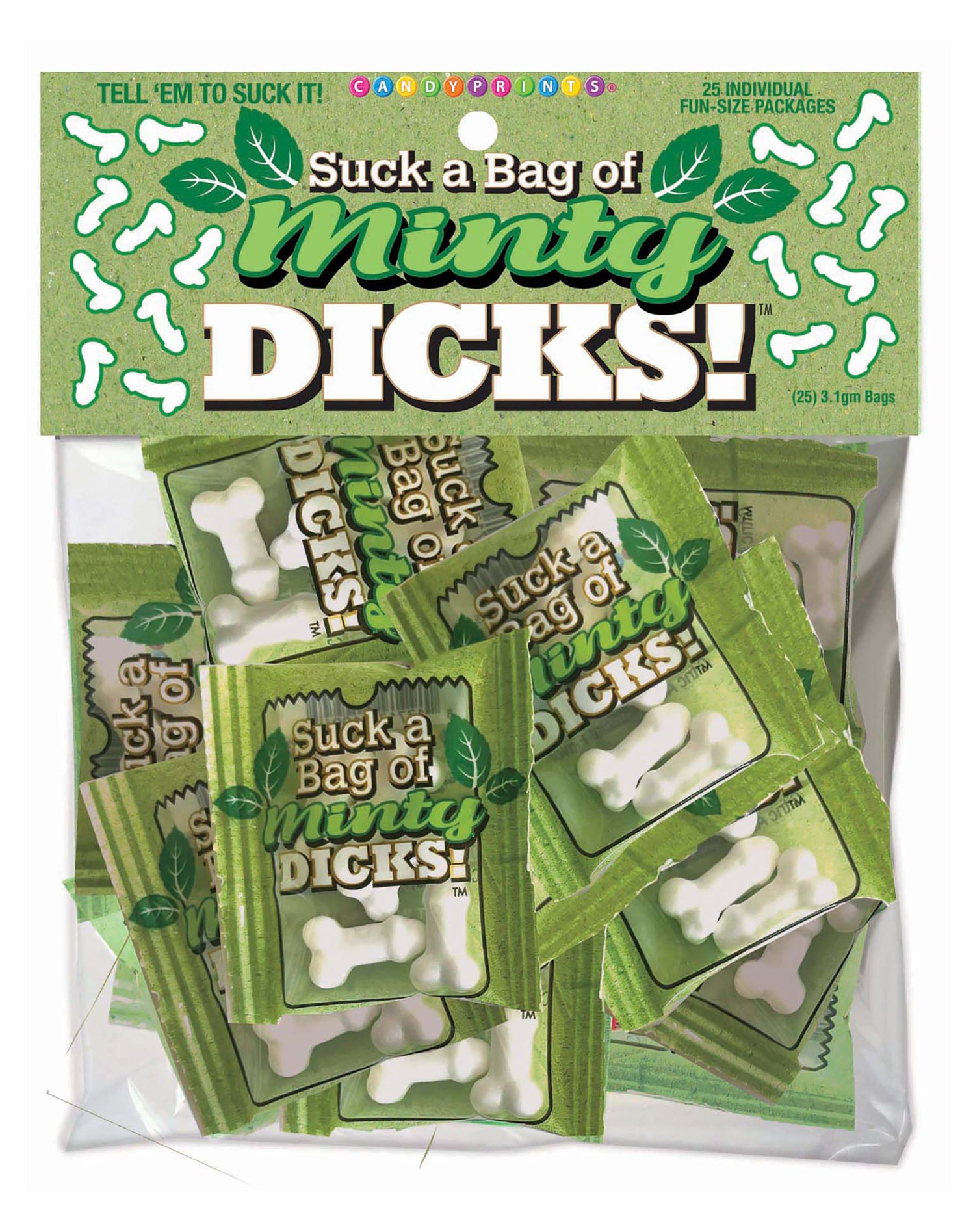 Little Genie Suck a Bag of Minty Dicks- Bag of 25 — intimate product at Stuffgoodies