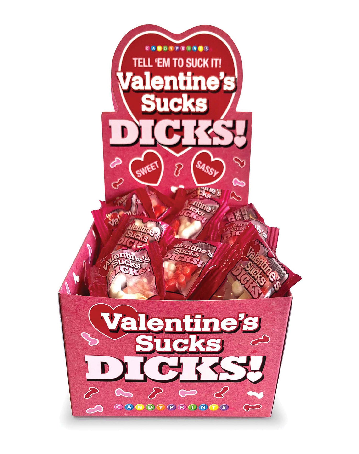 Little Genie Valentine’s Sucks Dicks Candy- Display of 100 Ct. — intimate product at Stuffgoodies